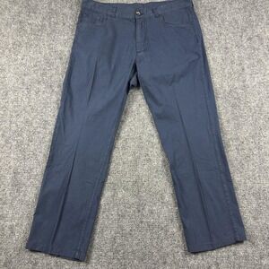 Canali Pants Mens 36x30 Blue Chino Regular Fit Exclusive Straight Leg Italy Silk